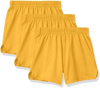 Soffe Girls' Authentic Cheer Short, Light Gold (3-Pack), X-Large