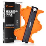 Saker Connectable Contour Gauge Profile Gauge with Lock 10 inch/25cm - Must Have Tool for DIY Handyman Woodworking