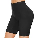 SIHOHAN Chub Rub Shorts Women Cotton Boxer Shorts Breathable Anti Chafe Shorts for Under Dresses（Black,M