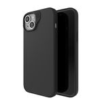 ZAGG Manhattan Snap iPhone 15 Plus/ 14 Plus Case - Premium Silicone iPhone Case, Durable Graphene Material, Smooth Surface with a Comfortable Ripple Grip, MagSafe Phone Case, Black