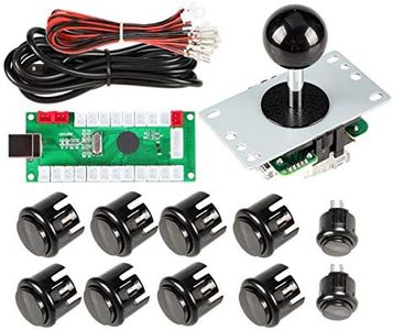 EG STARTS 1 Jugador Arcade DIY Kit Codificador USB a PC Arcade Joystick Botones para USB MAME Juego de PC DIY y Raspberry Pi Retro Controller Parts (Negro)