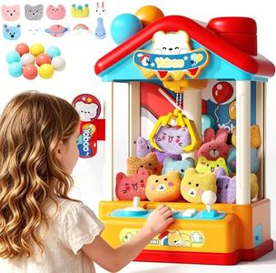 Mini Claw Machine for Kids, Toy Claw Machines Include Plush Prizes, Vending Machines Toys for Girls 4 5 6 7 8, Kids Arcade Game with Adjustable Sound, Birthday Gift for 3 4 5 6 Year Old Boy Girl