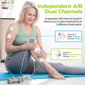 AUVON Dual Channel TENS Machine – 20 Modes, Muscle Stimulator with Pads