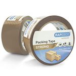 Rapesco 1696 Strong Packing Tape 50mm x 60m, Brown, Pack of 2