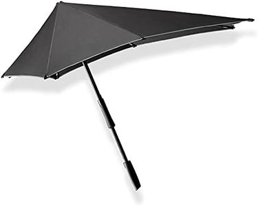 Senz° Windproof Umbrella - Manual Folding - Protection from Rain and Sunshine - 94 x 94 cm Large - Black Reflective