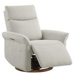 CHITA Power Recliner Chair, Electric Triple-Motor Swivel Glider Nursery Rocking Chair with Adjustable Power Headrest and Lumbar Support, Solid Wood Base, Crockery Grey