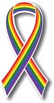 Magnet Me Up LGBTQ Gay Pride Flag Ribbon in Support of LGBTQ Rights Magnet Decal, 3.5x7 Inches, Magnet for Car, Truck, SUV or Any Other Magnetic Surfaces, Social Movement Gift, Crafted in USA