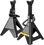 Torin AT46002AB Steel Jack Stands: Double Locking, 6 Ton (12,000 lb) Capacity, Black, 1 Pair