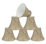 Aspen Creative 30069-6A, Bell Clip-On Chandelier Lamp Shade, Light Gold, 3" Top x 6" Bottom x 5" Slant Height, Set of 6