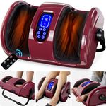 Best Choice Products Foot Massager Machine Shiatsu Leg Massager, Therapeutic Reflexology Calf Massager w/Blood Circulation, Nerve Pain, Deep Kneading, High-Intensity Rollers - Burgundy