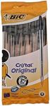 Bic Cristal Original Smudge Free Ballpoint Pens, Ideal for School, Black, Medium Point (1.0mm), Pack of 8
