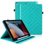 Aimigel Case for iPad 9.7 inch 2018/2017(iPad 5th/6th Generation) iPad Air 2/Air 1 Premium Leather Case Folio Magnetic Cover Card Holder with S Pen Holder and Auto Sleep/Wake for iPad 9.7,Turquoise