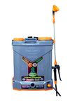 Pad Corp Li-ion Double Bull Battery Sprayer, 18L Tank, 12Vx14AH Battery, Double Motor Sprayer, Use for Agriculture, Garden, and Pest Control, 2AH Fast Charger, Free 9Watt LED Light with 15 Wired