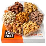 Oh! Nuts Freshly Roasted Holiday Nuts Gift Basket, Nut Gift Tray 6-section Medium Gift Tray