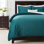 Chanasya Premium Velour Velvet Duvet Cover Set - Duvet Cover (104” x 90”) & 2 Pillow Shams (20” x 36”) - 3-Piece Set - Deep Teal, King Size