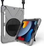 ProCase iPad 10.2 Case 2021 iPad 9th/2020 iPad 8th/2019 iPad 7th Generation Case, Rugged Heavy Duty Shockproof Rotatable Kickstand Protective Cover for 10.2" iPad 9th/8th/7th Gen -Grey