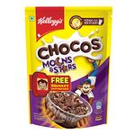 Kellogg's Chocos Moons & Stars with Free Squeezy Sanitiser Band for Kids | Whole Grain | Source of Fibre | High in Calcium & Protein | with 10 Essential Vitamins & Minerals, Breakfast Cereals | 375g