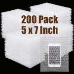 200 PCS Clear Bubble Pouches Bags 5x7 inch, Protective Bubble Pouch Wrap Bags Double Bulk Bubble Packing Thickening Shockproof Small Foam Wrap Bags for Cushioning, Shipping, Moving, Storage, Packing