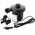 ORILEY Electric Air Pump with Three Nozzles Multi-Purpose Inflates & Deflates High Pressure for Beds Swimming Pools Inflating Sofas, Bed, Swimming Pool Tubes (Black, Set of 1)