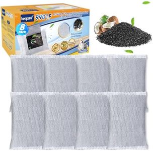 KEEPOW 8 Pack (1Pounds) Activated Charcoal Odor Absorber Filter Refills for iTouchless Trash Cans, Trash Can Odor Filter-Charcoal Odor Absorbing Bags, Each 4-Pack Fits an 8-gallon or Larger Trash Can