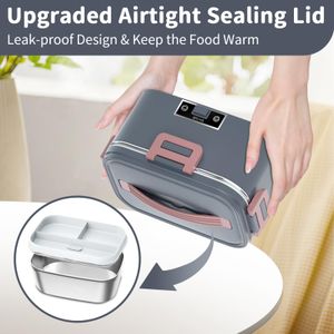SOOOEC Electric Heated Lunch Box, 1.8L Portable Food Warmer