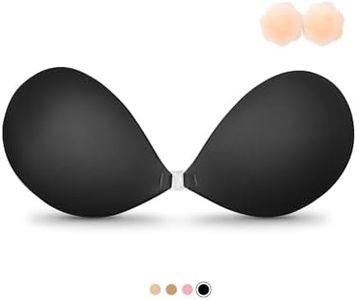 VOCH GALA Sticky Bra Push Up for Women, Strapless Backless Bras for Wedding/Parties/Events, Comfortable Adhesive Black
