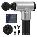 Massage Gun Deep Tissue Percussion Back Muscle Massager for Athletes, 6 Speed Super Quiet Handheld Body Relaxation Electric Massage Gun with 4 Massage Heads