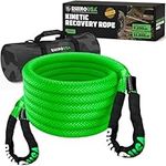 Rhino USA Kinetic Recovery Tow Rope Heavy Duty Offroad Snatch Strap for UTV, ATV, Truck, Car, Tractor - Ultimate Elastic Straps Towing Gear - Guaranteed for Life! (1" x 30' Green)