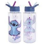 Disney Stitch 1L Kids Water Bottles with Straw by Polar Gear - Lilo And Stitch Gifts For Girls - Back to School Supplies Stitch Bottle - Stitch Water Bottle with Motivational Time Markings