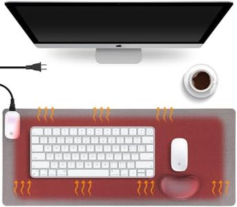 Heated Desk Pad, Warm Desk Pad 31.5" x 13" Hand Warmer Digital Display Keyboard Heater 3 Heating Modes with Wrist Support for Home Work Office Gaming (Gray)