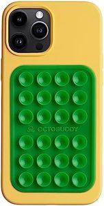 OCTOBUDDY Classic MAX - Silicone Suction Phone Case Adhesive Mount - Hands-Free, Strong Grip Holder for Selfies and Videos - iPhone and Android Compatible - 2.6″ x 3.9″, Spade Green