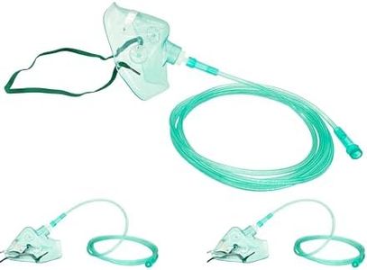 2 Packs Pediatric Standard Oxygen Mask with 6.6' Tubing and Adjustable Elastic Strap - Size M