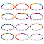 Steemjoey 12 PCS Friendship Bracelets for Girls, Colourful Wooden Bracelets Set, Handmade Braided Children Bracelets for Girls Birthday Jewellery Party Bag and Stocking Fillers