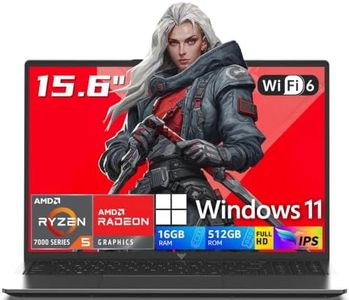 2026 AMD Gaming Laptop with Ryzen 7 5700U Processor(8C/16T, Up to 4.3GHz), 15.6" Display Gaming Computer, AMD Radeon™ Graphics, 16GB RAM 512GB NVMe SSD, BK, WiFi 6, HDMI, Type-C, Webcam Cover Slide