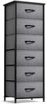Sorbus Fabric Dresser for Kids Bedroom - Chest of 6 Drawers, Tall Storage Tower, Clothing Organizer, for Closet, for Playroom, for Nursery, Steel Frame, Fabric Bins - Wood Handle (Greige)