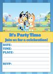 NATURAL BEHAVIOUR Set of 20 Blue Dog -Themed Happy Birthday Invitation Cards & Envelopes - Lightweight (240g), Postcard Style Invites for the Perfect Party Pack