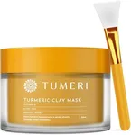 TUMERI Turmeric Clay Mask for Facial Skin Care – Turmeric with Vitamin C Clay Mask with Manuka Honey – Facial Mask for Dark Spots, Scarring and Cleansing – 2 oz with Face Mask Brush Applicator