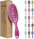 Ninabella Organic Detangle Hair Brush for Women, Men and Children - Does Not Pull Hair - Hair Straightening Brushes for Curly, Straight and Wet Hair - Unique Spiral Hairbrush