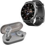 TOZO S5 Smartwatch (Answer/Make Calls) Sport Mode Fitness Watch, Black + T10 Wireless Bluetooth in-Ear Headphones Gray