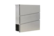 AuraHome Stainless Steel Wall Mount Lockable Mailbox with Newspaper Slot