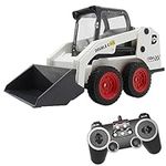 Spobot Remote Control Front Loader 11 Ch RC Skid Steer Loader Toy Full Function RC Front Bucket Loader Tractor Electric RC Construction Vehicle Kids Toy with Lights and Sound