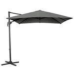 CHRISTOW 2.5m Square Cantilever Parasol, Hanging Banana Umbrella, Outdoor Patio Garden, UV-Resistant, Tilt & Rotate