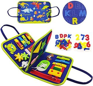 Busy Board per Bambini, Montessori Giocattoli Educativi 1 2 3 Anni Ragazze e Ragazzi, Bambini in età Prescolare Abbigliamento di Base Abilità Motorie Fini Regalo di Natale (3 Pagine)