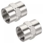 sourcing map Stainless Steel Pipe Fitting G1/2 Female to Female Thread Hex Connector Adapter