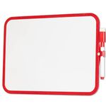 FDD4U A4 Mini Whiteboard - Whiteboard & Pen Set - Dry Erase, Double Sided, Plastic Frame Small Whiteboard - A4 Whiteboard for Kids, Students, Parents, Teachers & More - Includes Whiteboard Pen - Red