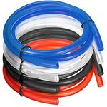 SacJkt Petrol Fuel Line Hose, Colorful High Temperature Resistant Petrol Pipe, 4 Pcs Premium Rubber Fuel Line Hose Tube for Motorcycle (1M, Black/Red/Blue/Transparent)