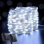 TCUSFO White Solar String Lights Outdoor Waterproof, 2 Pack Each 33FT 100 LED Solar Fairy Lights, 8 Modes Solar Christmas Lights for Outside Tree Garden Patio Wedding Decorations