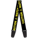 Buckle-Down GS-W32915 Guitar Strap - CAUTION WATCH YOUR DUBSTEP Black/Yellow - 2" Wide - 29-54" Length