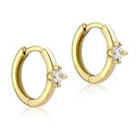 Amazon Essentials 9ct Yellow Gold Cubic Zirconia Huggie Earrings (previously Amazon Collection)