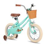 JOYSTAR 16 inch Kids Bike for 4-7 Years (41"-53") Boys & Girls, Child Bicycle with Training Wheels & Basket,Green